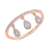 0.20ct 14k Rose Gold Diamond Lady's Ring Size 3